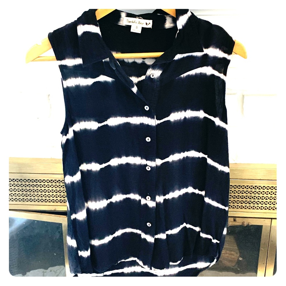 3 for $18 Double Zero sleeveless collared tie dye tank small